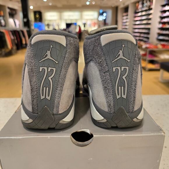 Jordan 14 Retro Flint Grey / Stealth / White Black Toe Last Shot FJ3460 012 - Picture 4 of 9